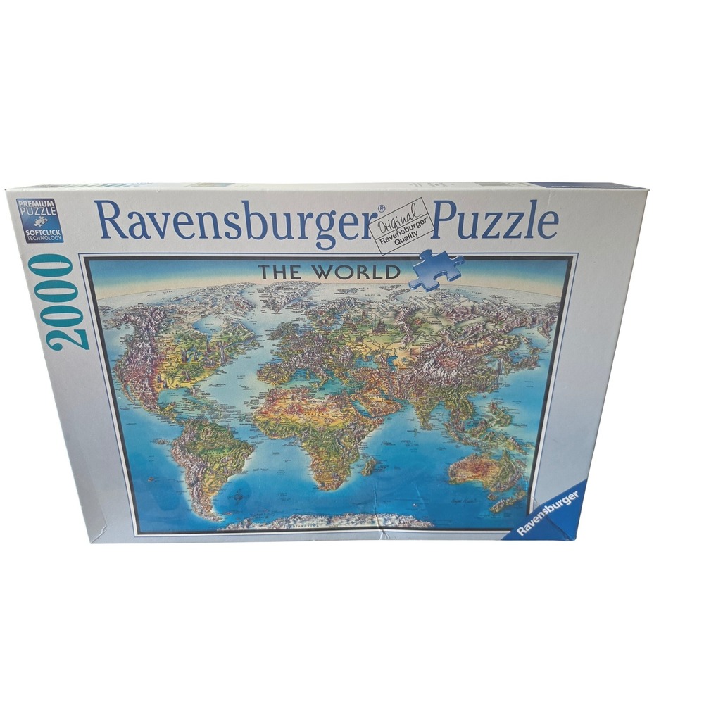 Ravensburger The World Map 2000 Piece Jigsaw Puzzle Softclick 166831 German Made